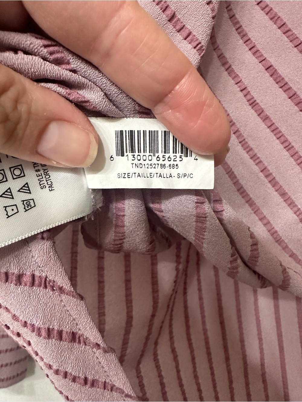 BCBGMaxAzria Pink Striped Wrap-Front Blouse - Picture 5 of 7